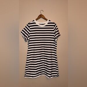 Old Navy Black and White Striped T-Shirt Dress